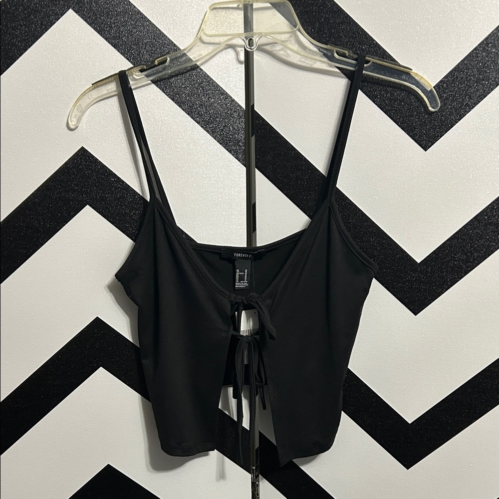 Forever 21 Black Camisole with Tie-Front